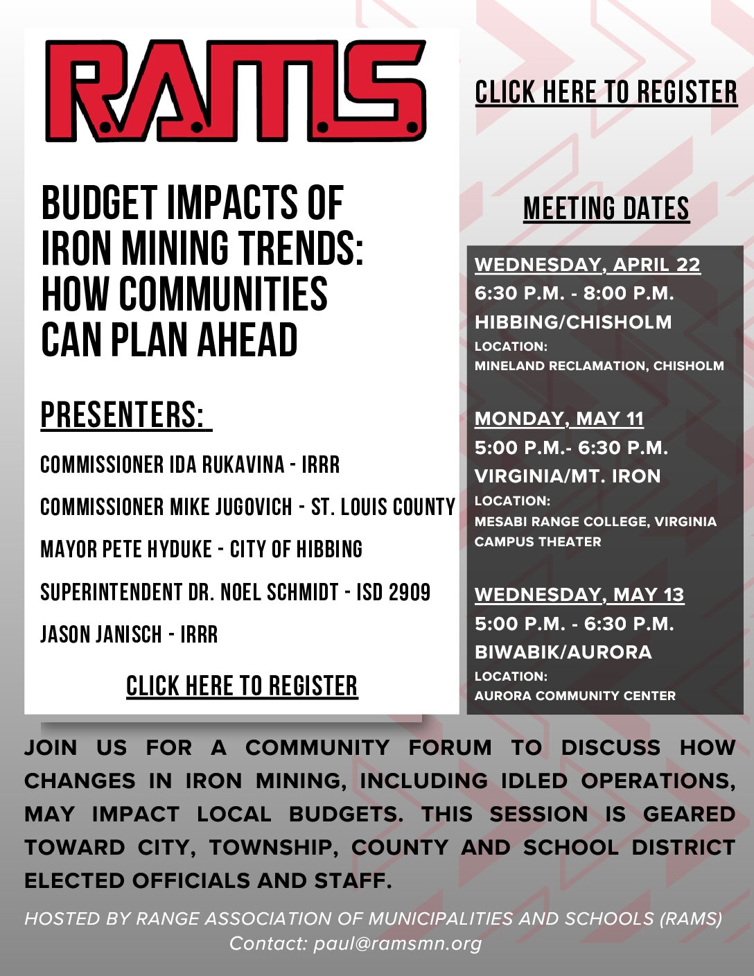 Budget Impacts of Iron Mining Trends: Virginia/Mt. Iron Forum